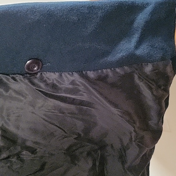 Vintage Liz Baker Wool Shell Long Jacket Double Breasted Overcoat TEAL Sz 8 WARM - Picture 8 of 15